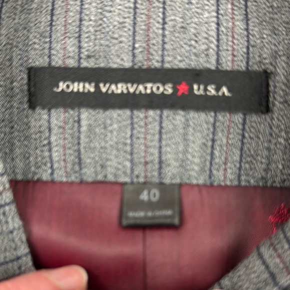 John Varvatos Gray Striped Suit Vest - Picture 10 of 12